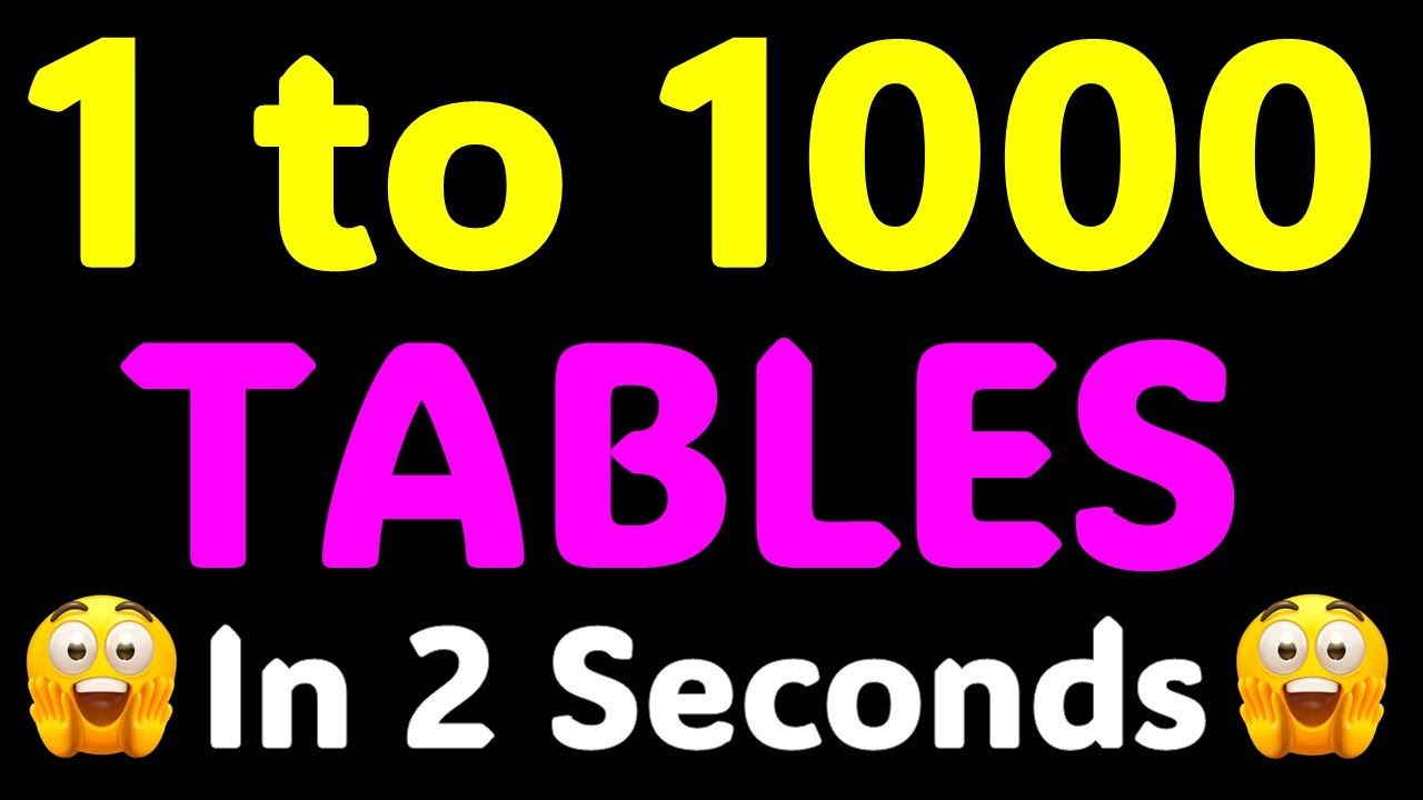 1 TO 1000 TABLES (IN 2 SECONDS) / AMAZING MATHS TRICK / VEDIC MATHS TRICK