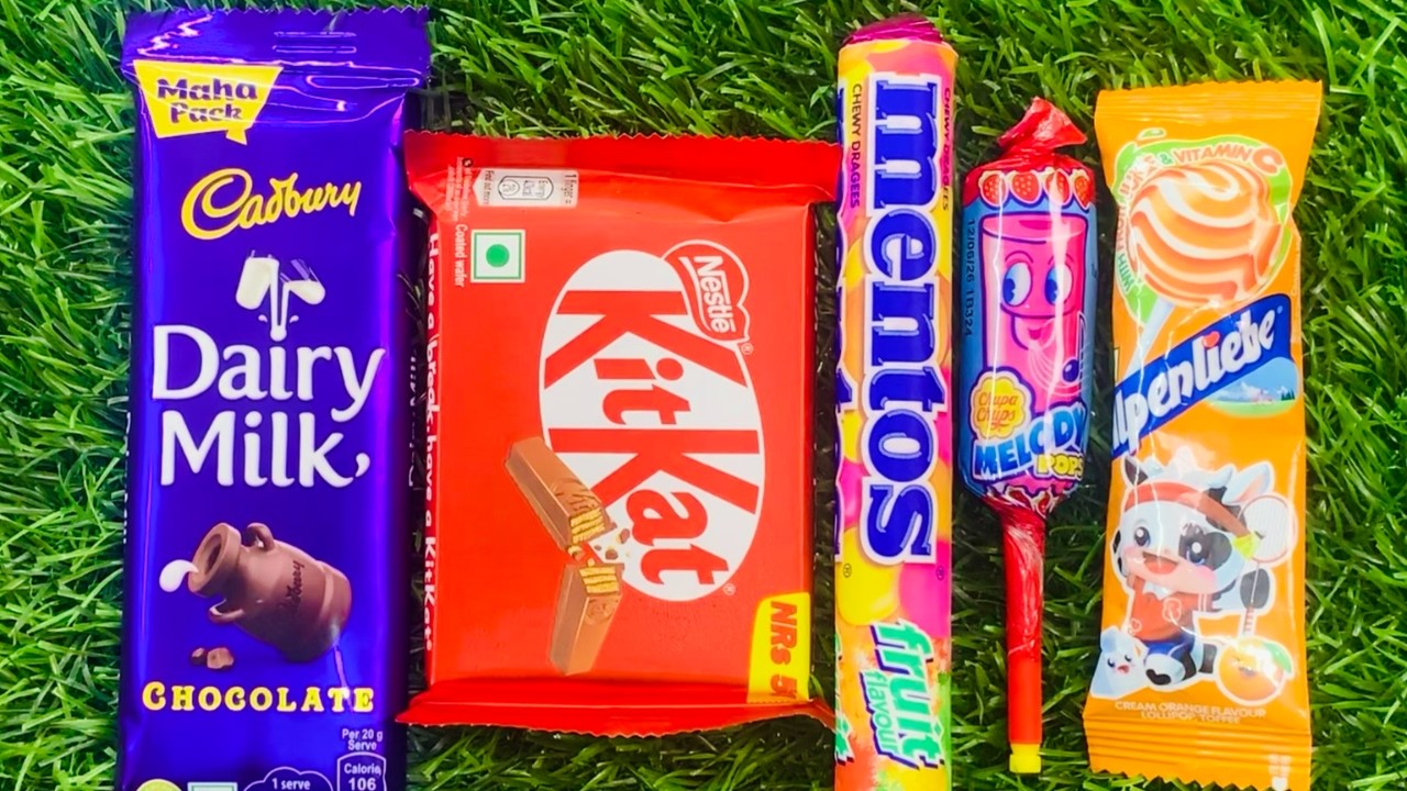 satisfying Candy ASMR  GIANT Chocolates & Rainbow Lollipop Cutting Asmr unboxing.