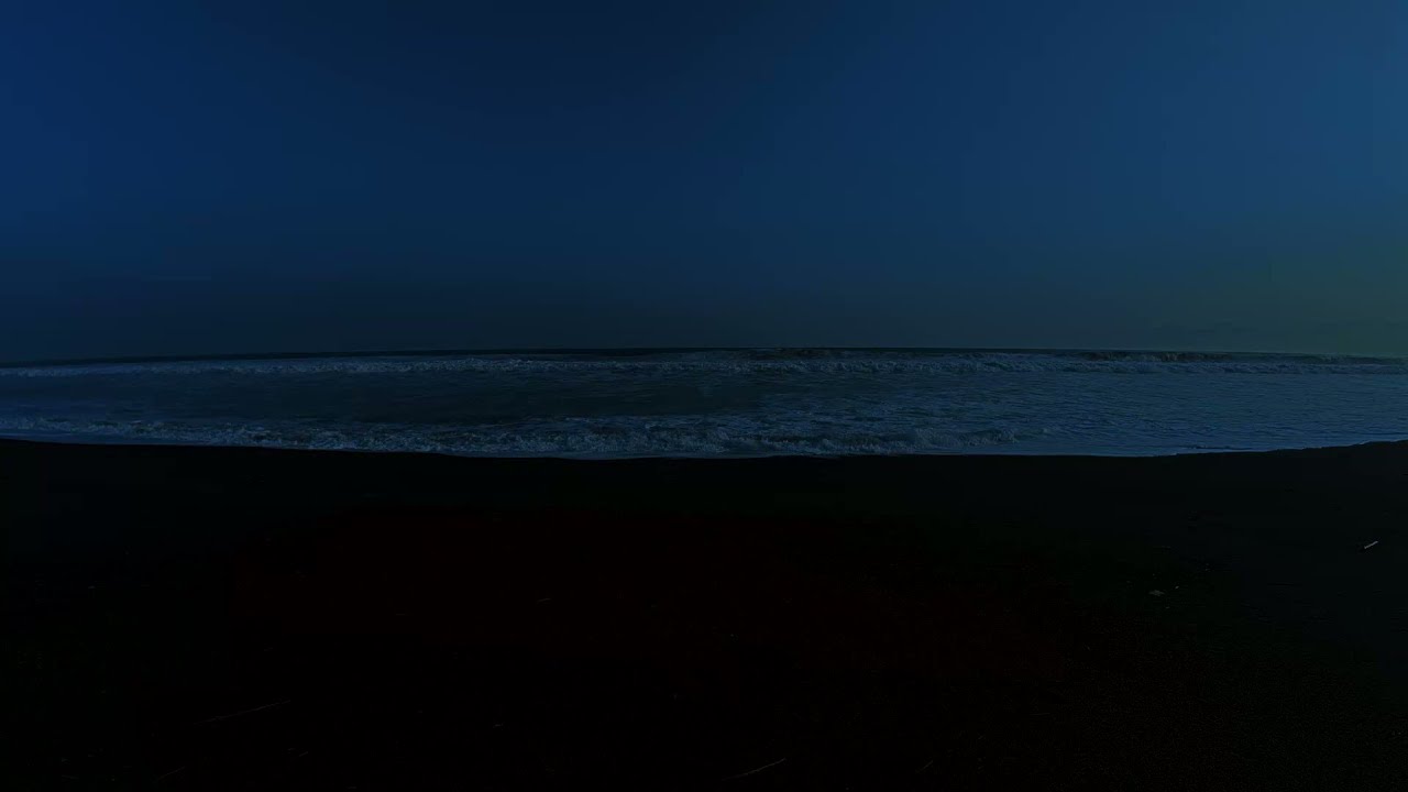Sleep Serene By The Ocean At Night | Smooth Rolling Waves For Deep Rest | Dark Screen 10 Hours