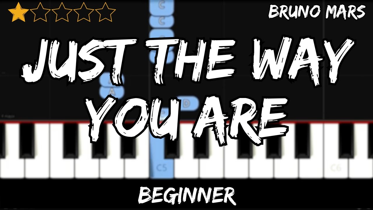Bruno Mars - Just the Way You Are - Easy Beginner Piano Tutorial - For 1 Hand