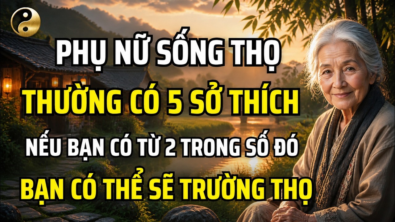 PHỤ NỮ SỐNG THỌ THƯỜNG CÓ 5 THÓI QUEN YÊU THÍCH, NẾU BẠN CÓ TỪ 2 THÓI QUEN, BẠN CÓ THỂ SẼ TRƯỜNG THỌ