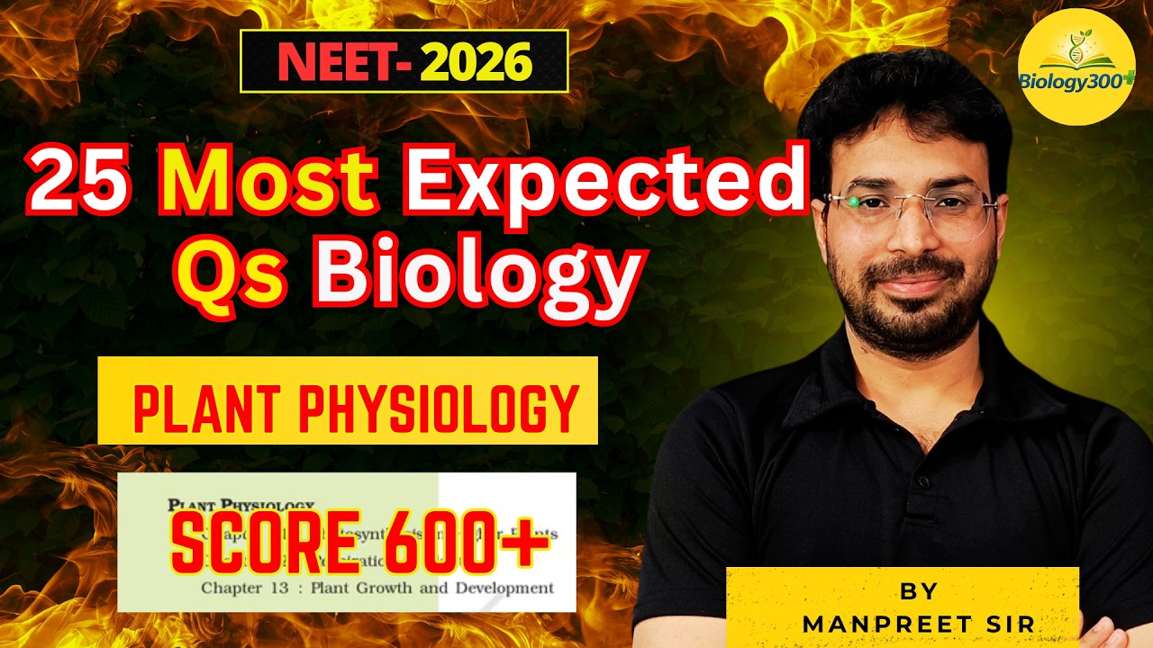 Fix 40 Marks in NEET 📌! Plant Physiology Most Expected 25 MCQs | NEET Biology 2026 | NCERT Based