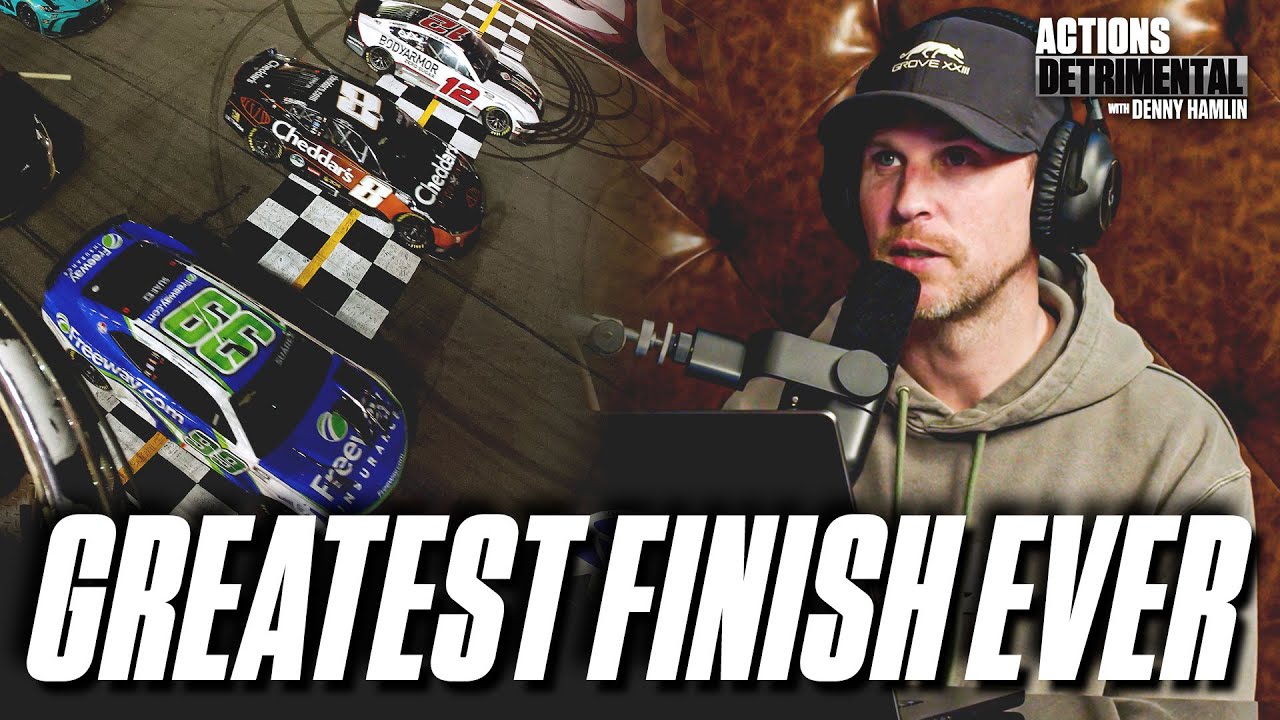 Denny Hamlin's Reacts to Insane Finish at NASCAR Atlanta Race.