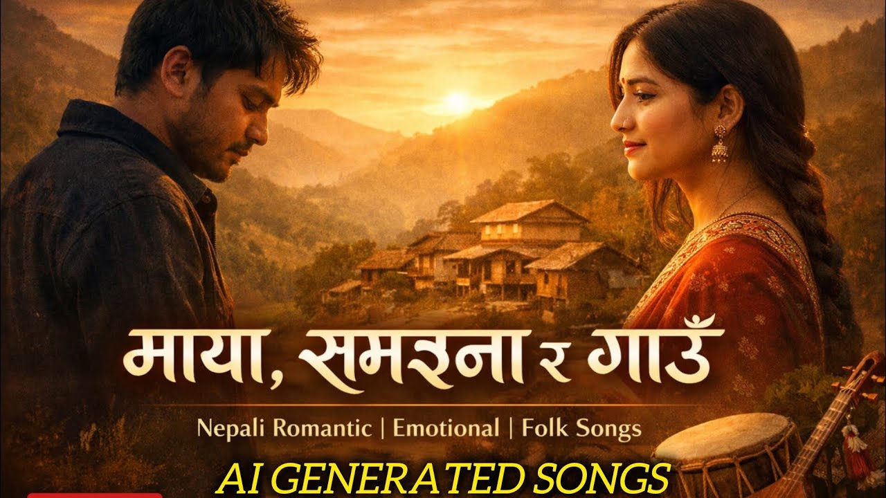 माया, सम्झना र गाउँ | Nepali Romantic Emotional Folk Song | AI Generated