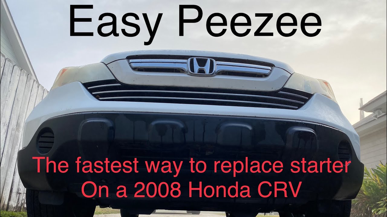 How to replace a starter on a 2008 Honda CRV CR-V   Drop and swap!  Easiest way possible!!
