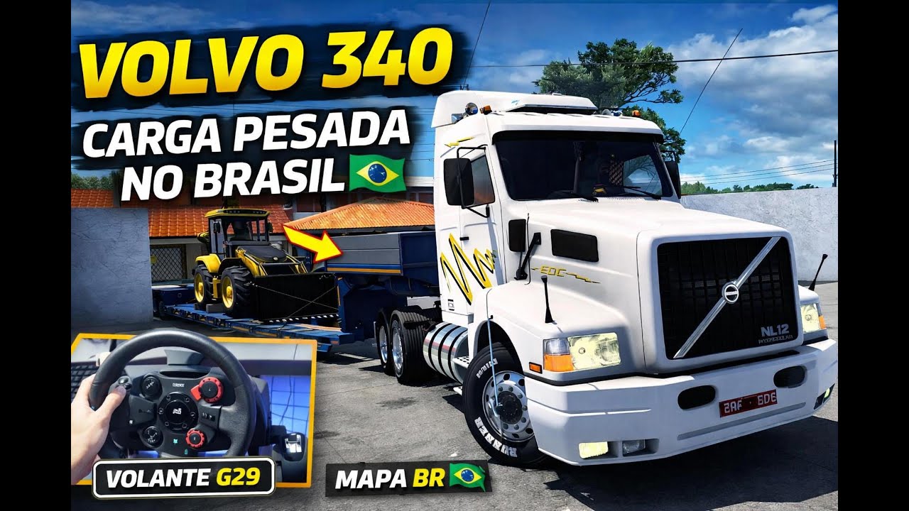 Manobra Difícil com Volvo 340 | Carga Pesada de Trator no Brasil + G29