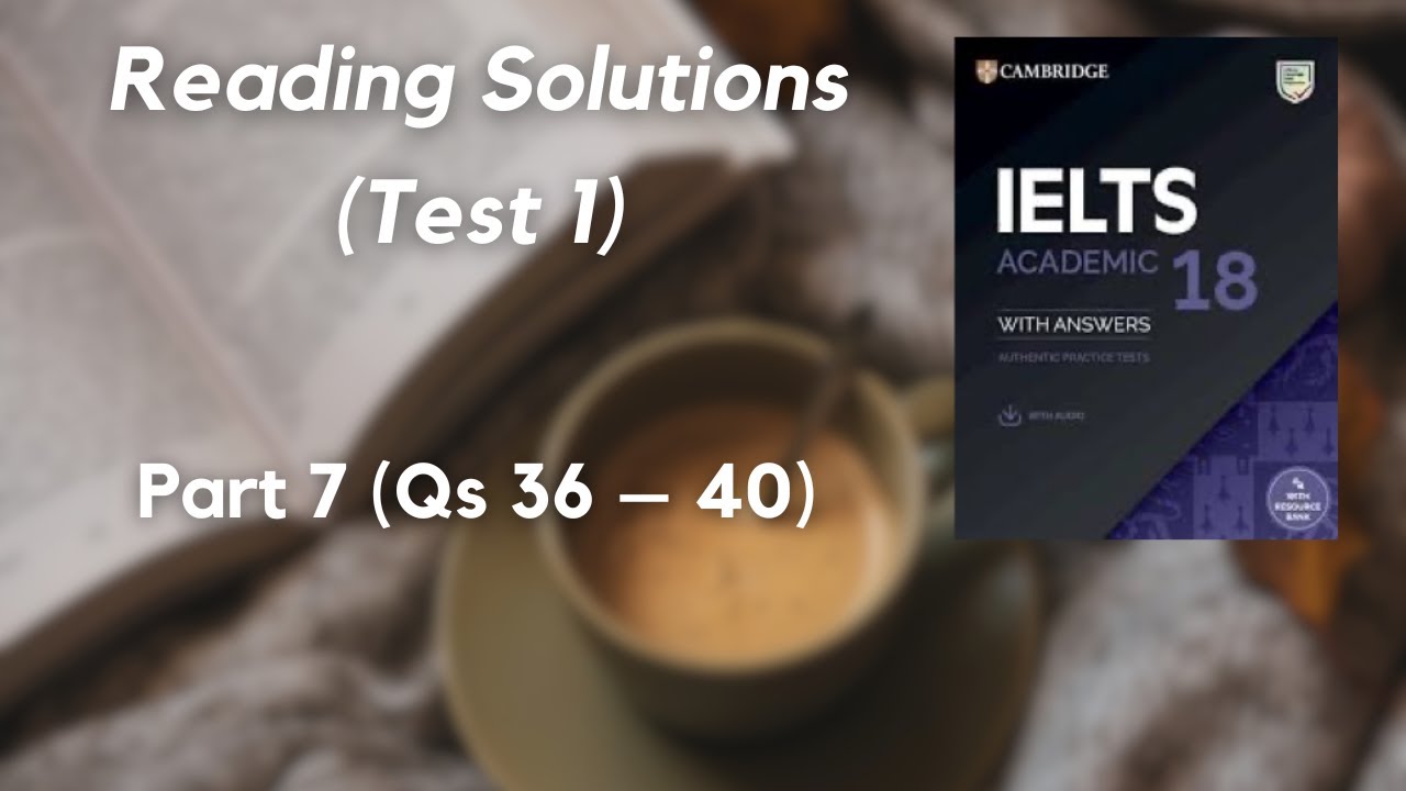 IELTS Academic Reading Solved | Cambridge Book 18 Test 1 Questions 36–40
