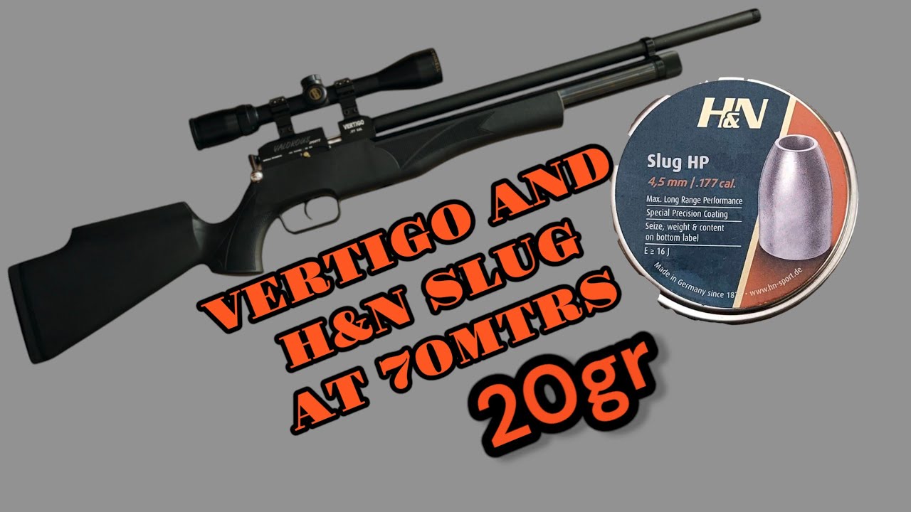 VALOROUS SPORTS VERTIGO//VERTIGO .177 CAL//H&N SLUG 20GR//VERTIGO AND H&N SLUG TEST AT 70MTRS