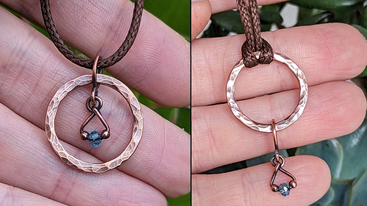 2 in 1 Copper Washer Simple Beginner Wire Wrapped Bead Pendant Tutorial