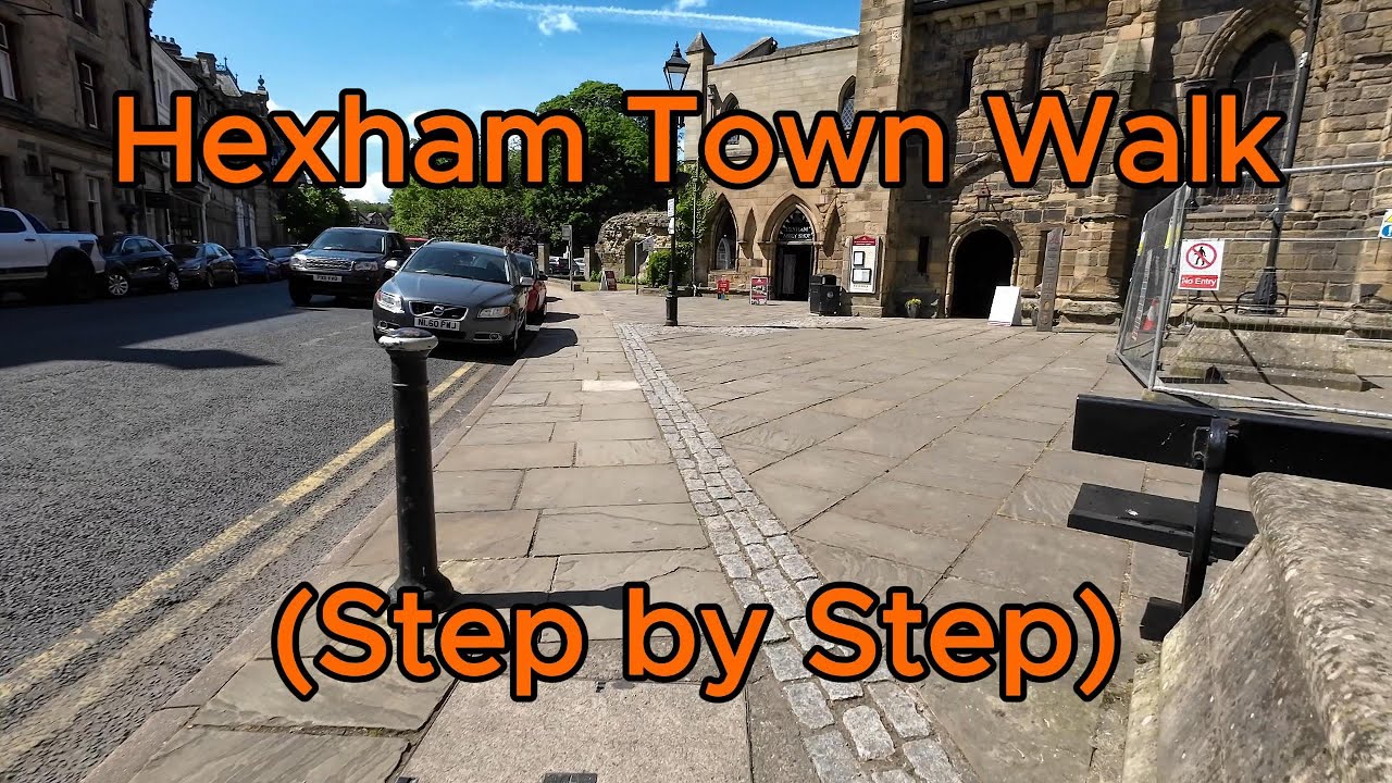 A walk around Hexham Town Centre, Northumberland - Step by Step - ASMR Walking