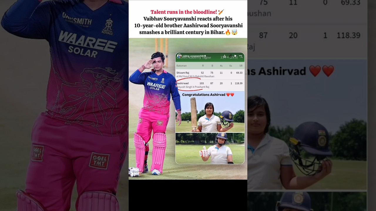 Cricket Talent Runs in Bloodline! Vaibhav&rsquo;s Brother Scores 100 💯#VaibhavSooryavanshi #Aashirwad