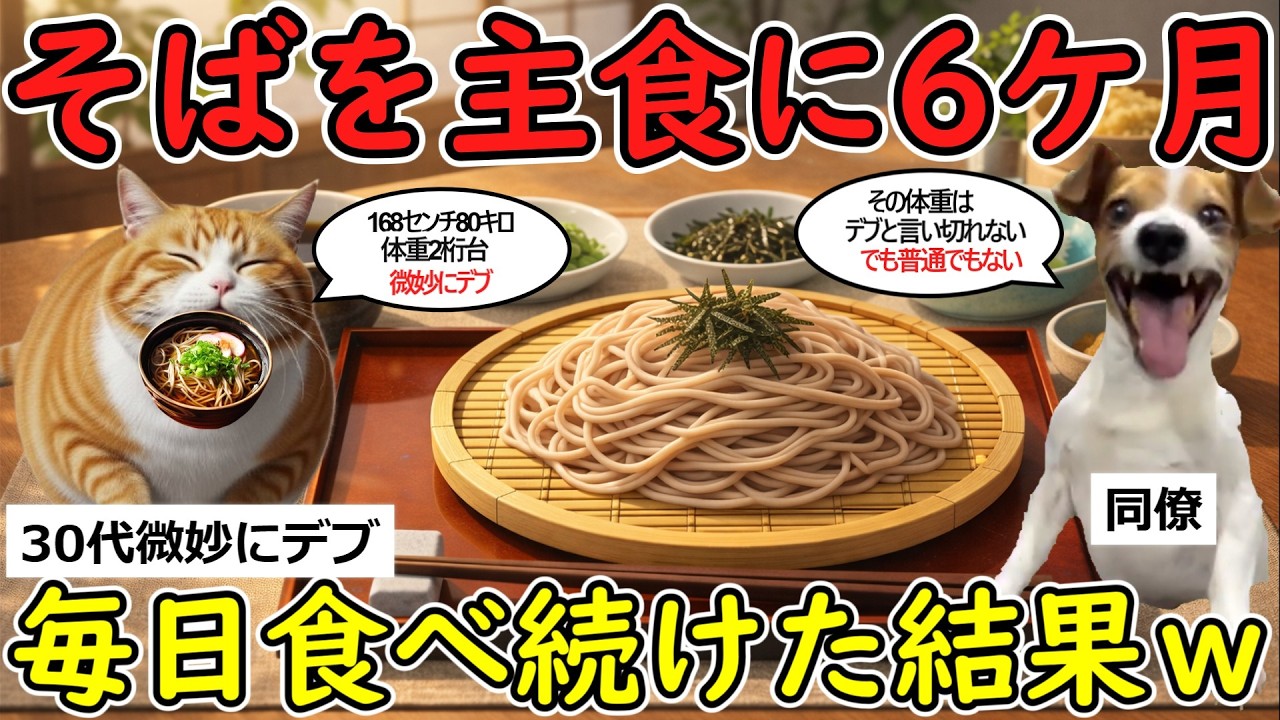 【驚愕】そばを主食として6ケ月毎日食べ続けたら人生変わったｗｗ 【猫ミーム】