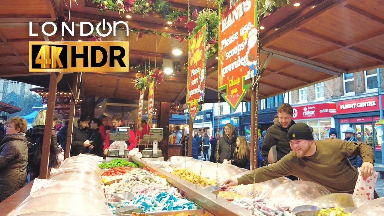 🌊 Kingston Upon Thames Christmas Markets Tour 👑 ⭐ | London Walks 4K