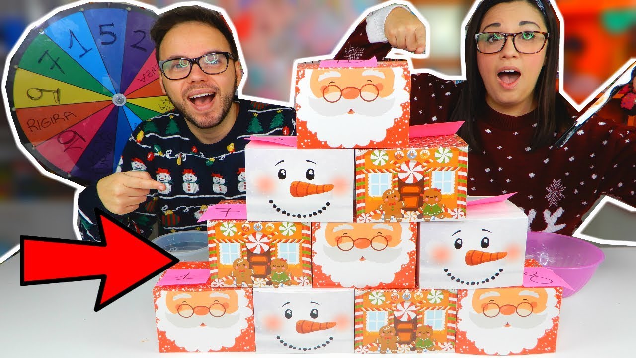 Slime LA RUOTA SCEGLIE la SCATOLA di NATALE misteriosa! SLIME CHALLENGE con PENITENZA!