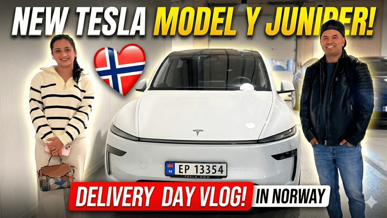 🚗 We Finally Got Our Brand New TESLA MODEL Y JUNIPER! | Delivery Day Vlog in Norway 🇳🇴❤️