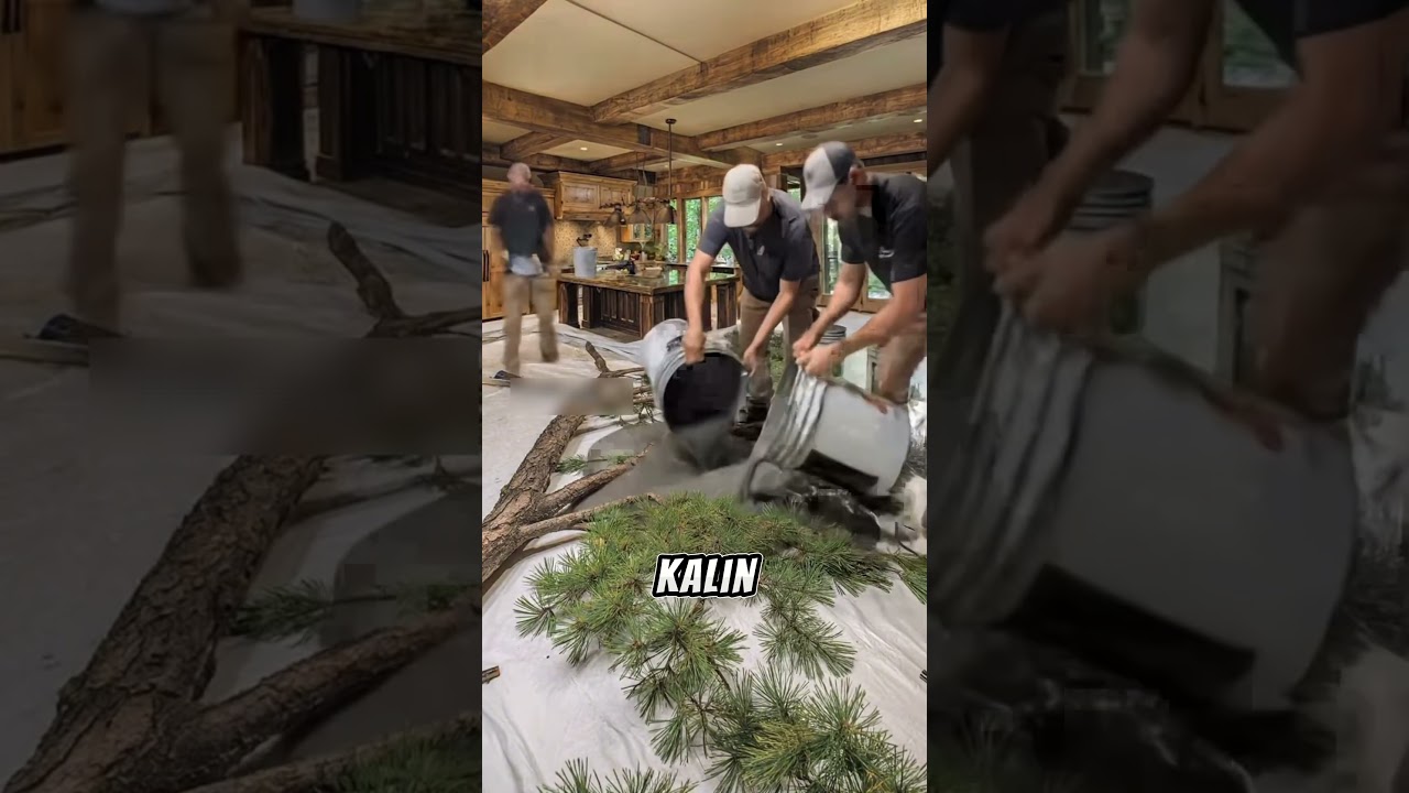 Doğal Kütüklerle Epoksi Zemin Tasarımı ✨🏡