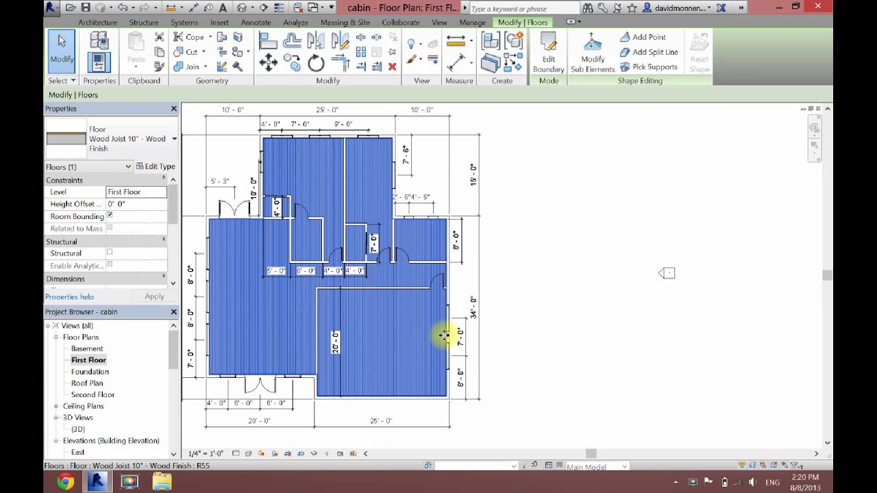 How to put floors in Revit Architecture