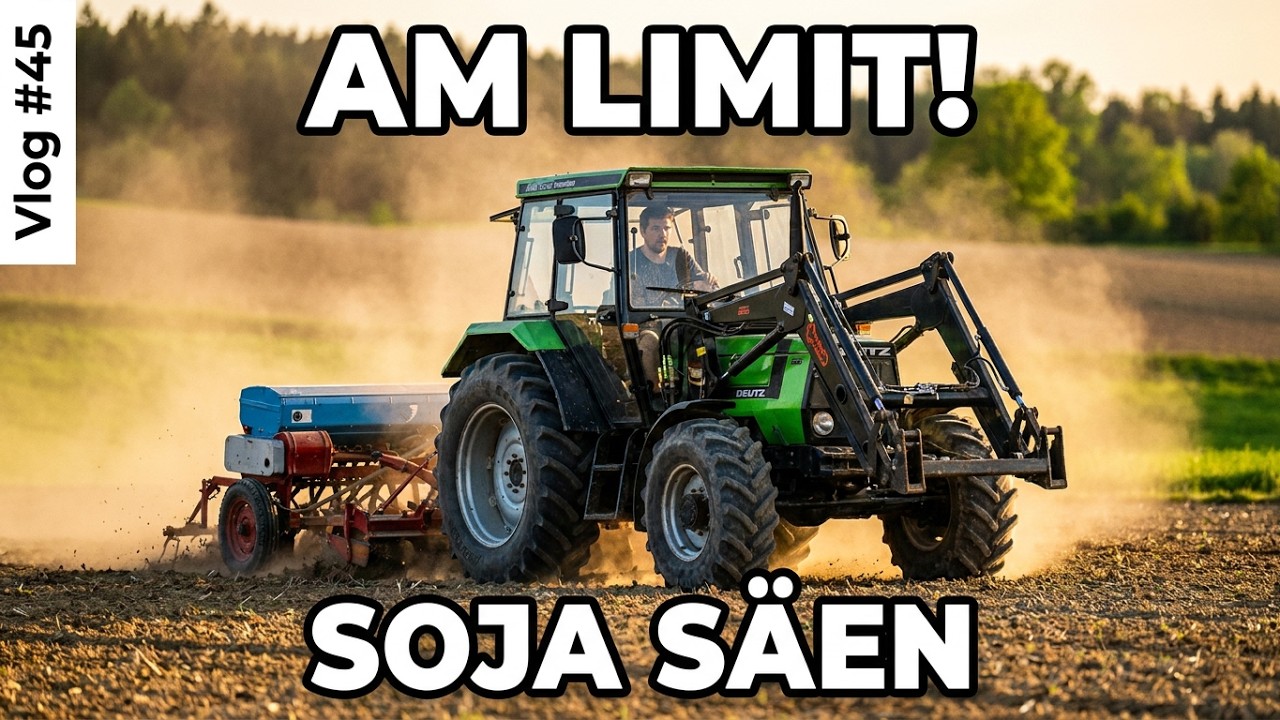 Vlog#45 Soja säen und walzen! Deutz mit Walze am Limit