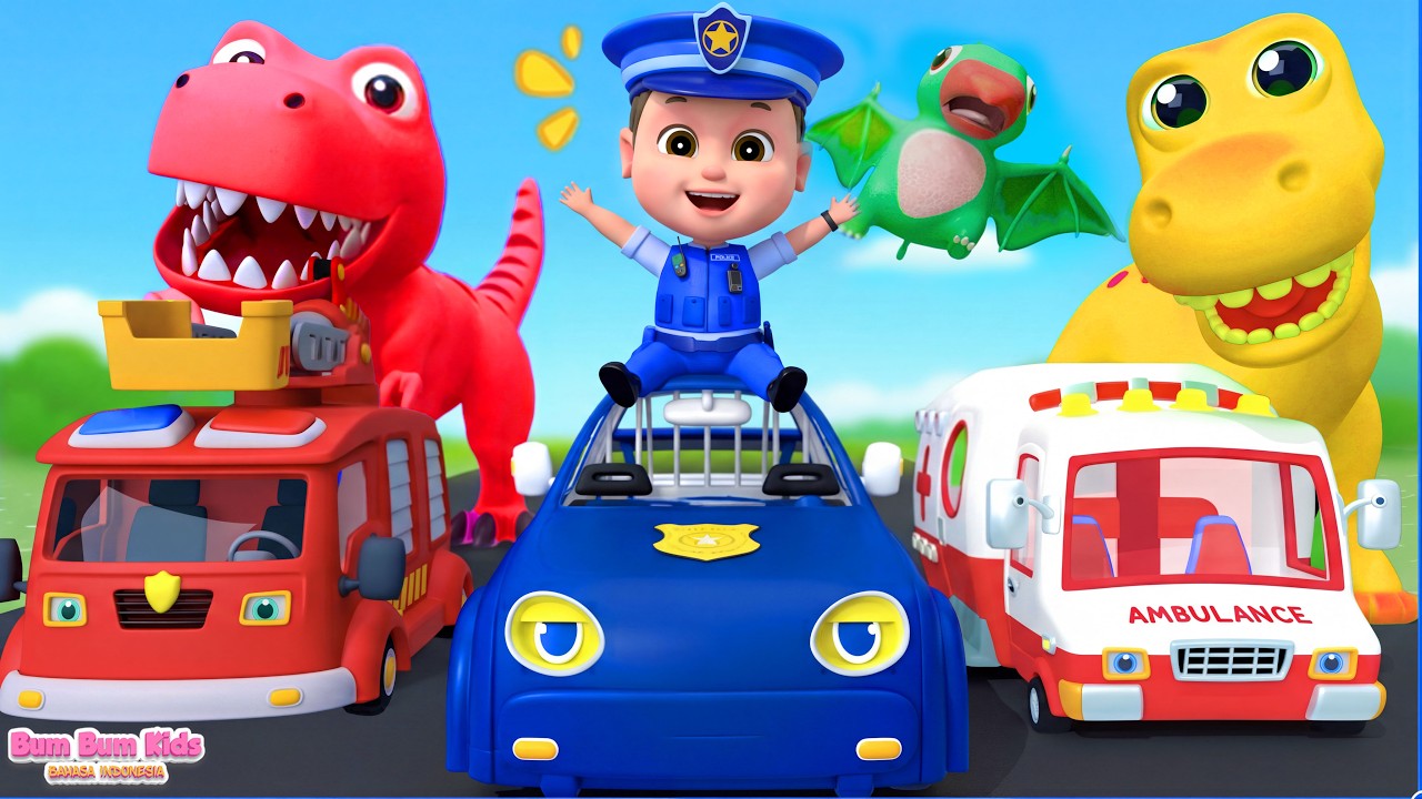 Polisi Masa Depan - Dinosaur Song - Lagu Polisi Kecil | Lagu Anak - Bum Bum Kids Bahasa Indonesia