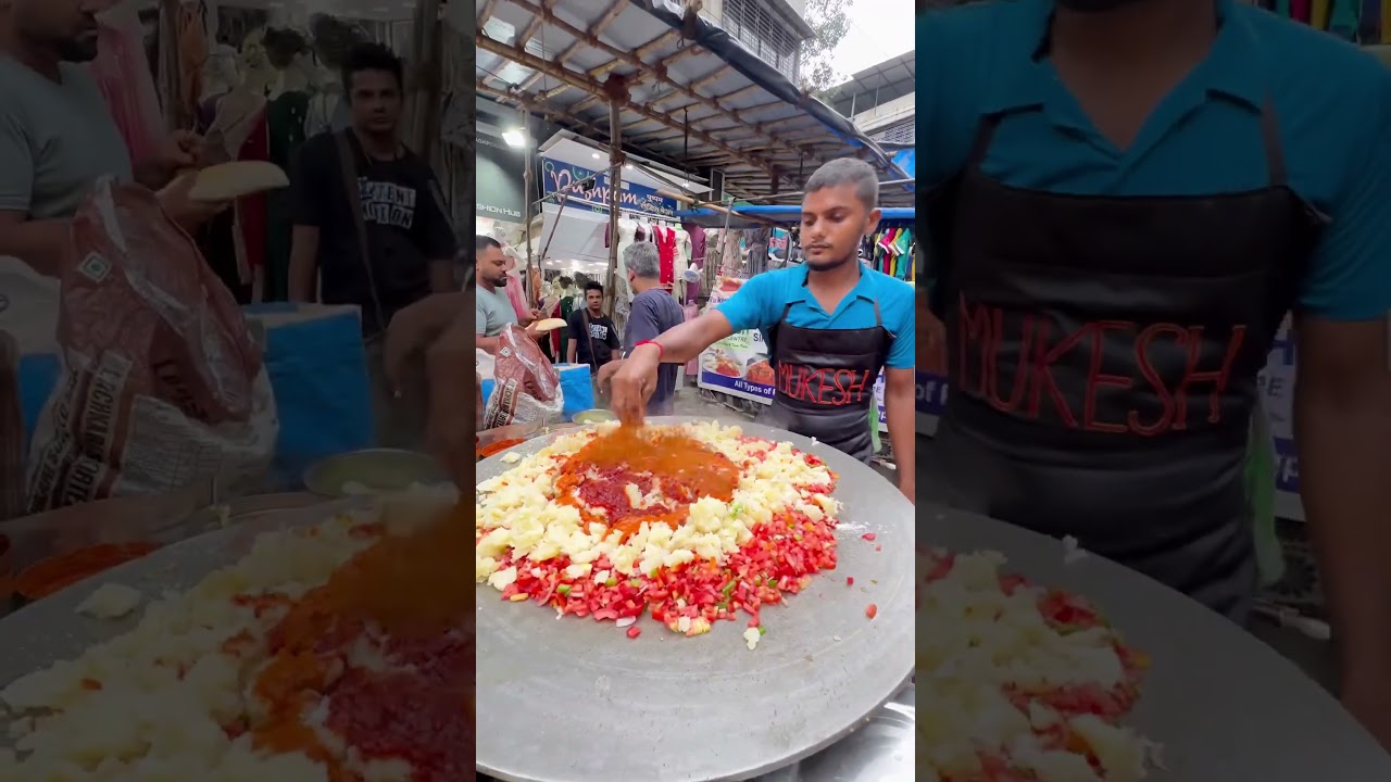 Famous pav bhaji street in mulund 📍 #mulund #streetfoodindia #pavbhaji #shortsmulund station.