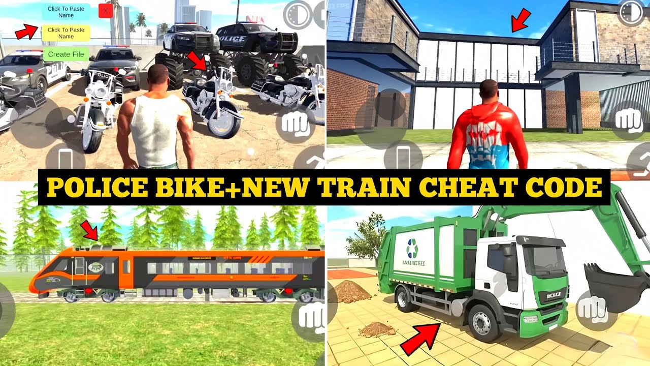 New Police Bike Cheat Code in Indian Bike Driving 3D 🤯🔥| Train+House In New Update | Harsh in Game