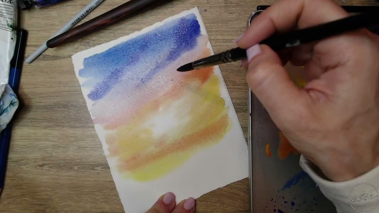 PAINT WITH ME: WATERCOLOR SUNSET SKY FULL EASY TUTORIAL 
