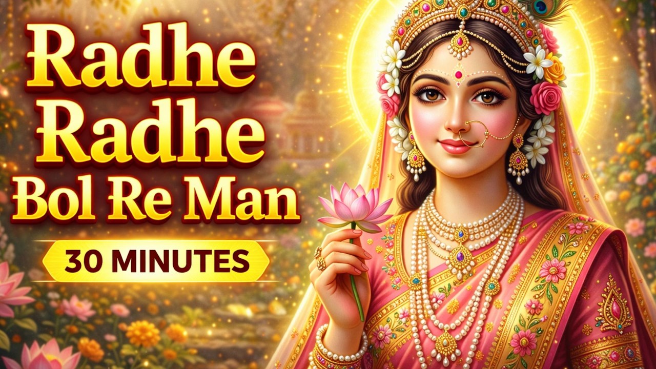 Radhe Radhe Bol Re Man 🌸 30 Minutes Peaceful Radha Naam Bhajan for Inner Peace