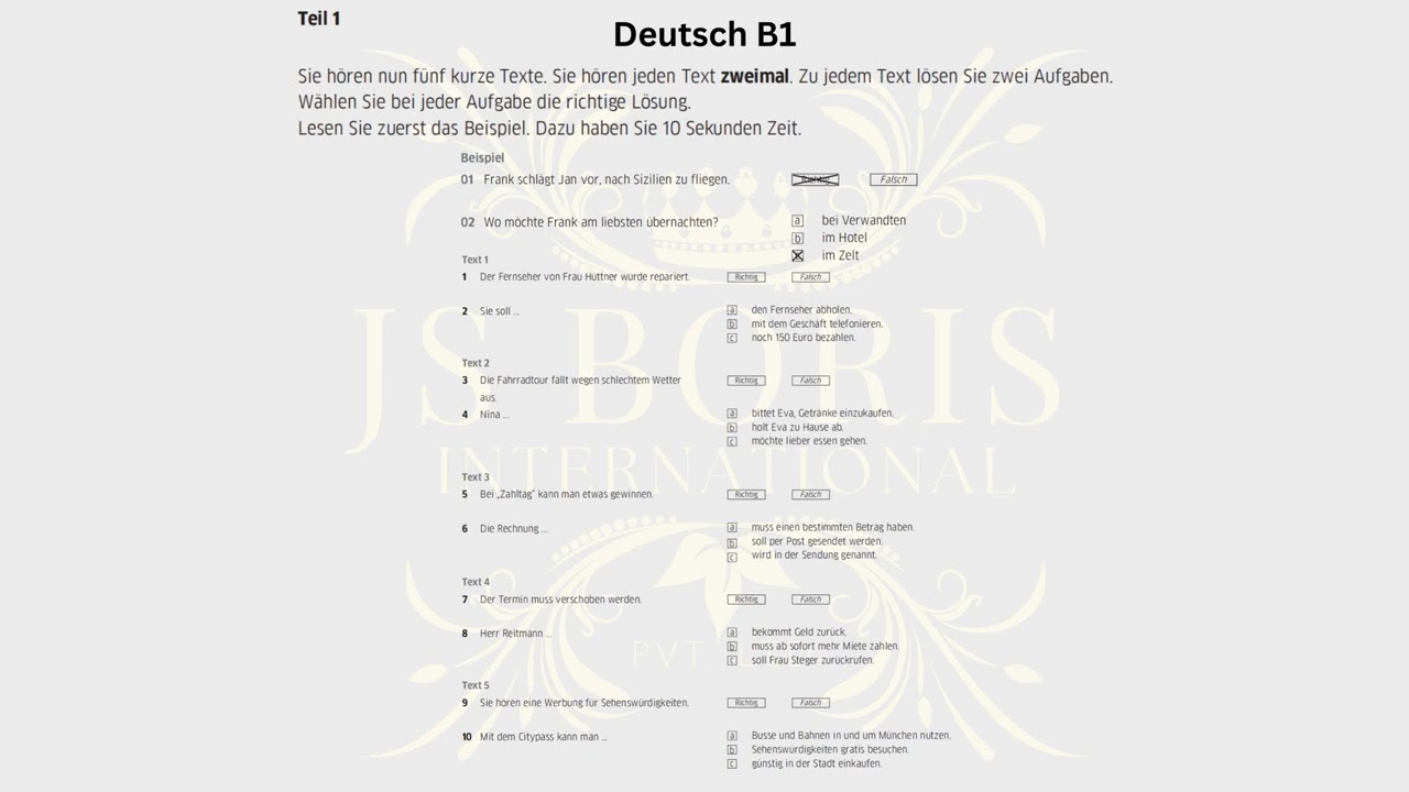 Hören Goethe B1 2024-2025 Latest pattern #goetheb1hören #goetheb1 #b1hören