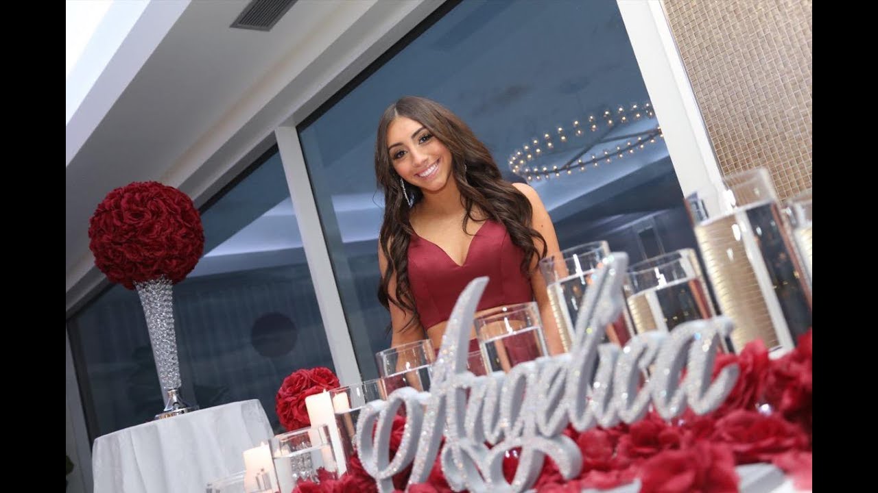 Burgundy Rose Ball Centerpiece Rentals at The Piermont by Sweet 16 Candelabras®