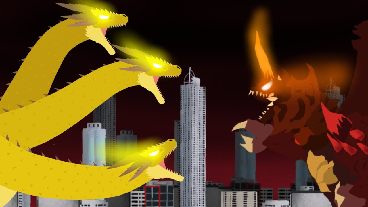 KING GHIDORAH vs DESTOROYAH animation - Green DRAGO
