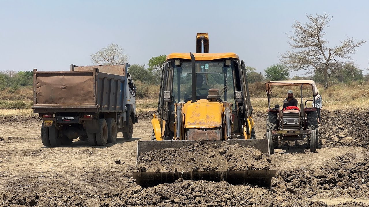 Jcb Loading Mud 241di massey Tractor Trolley Tata 2518 Truck | Jcb video | Jcb Tractor Truck