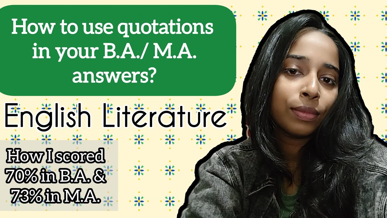 How to use quotations in B.A. and M.A. answers? | English Literature #english #englishliterature