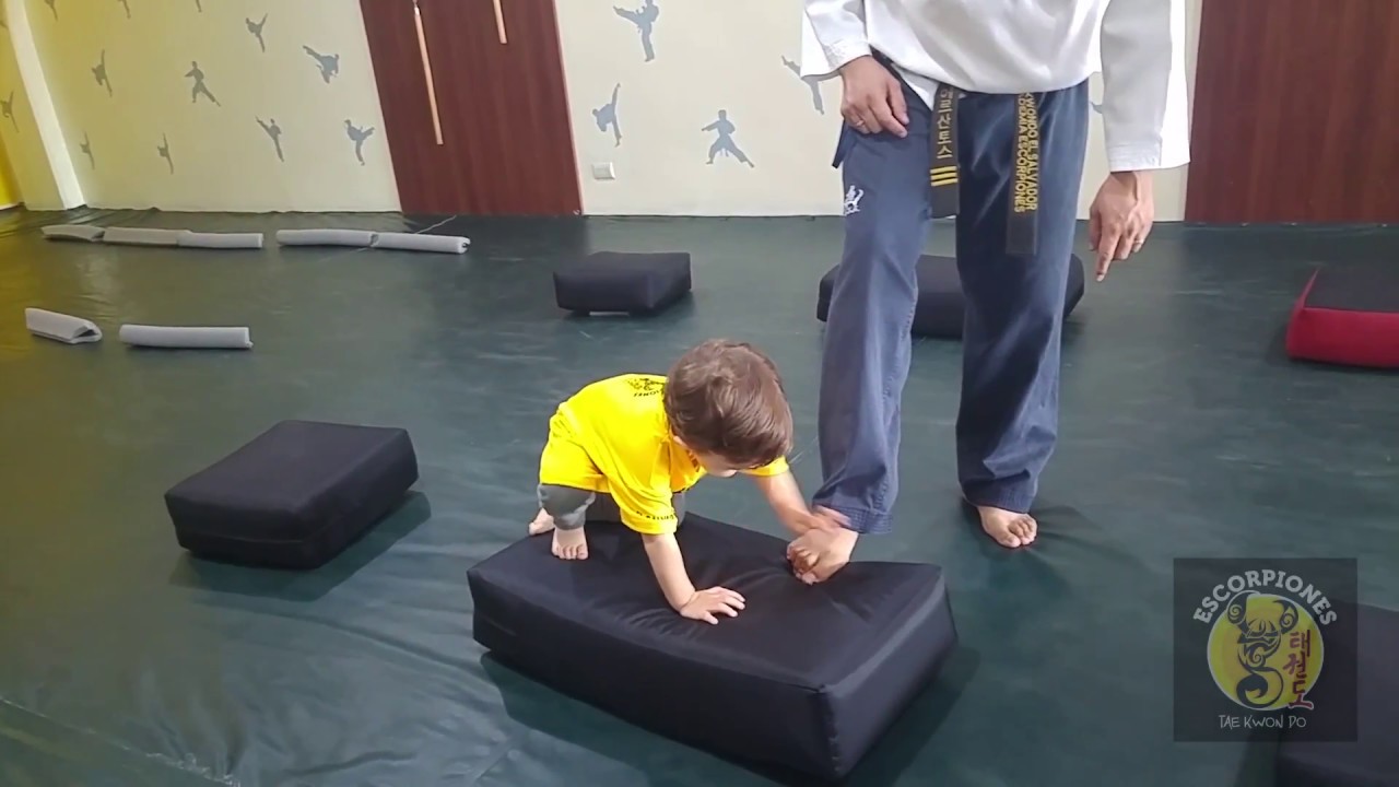 Clase de Taekwondo para bebés. Niños de 2 a 4 años