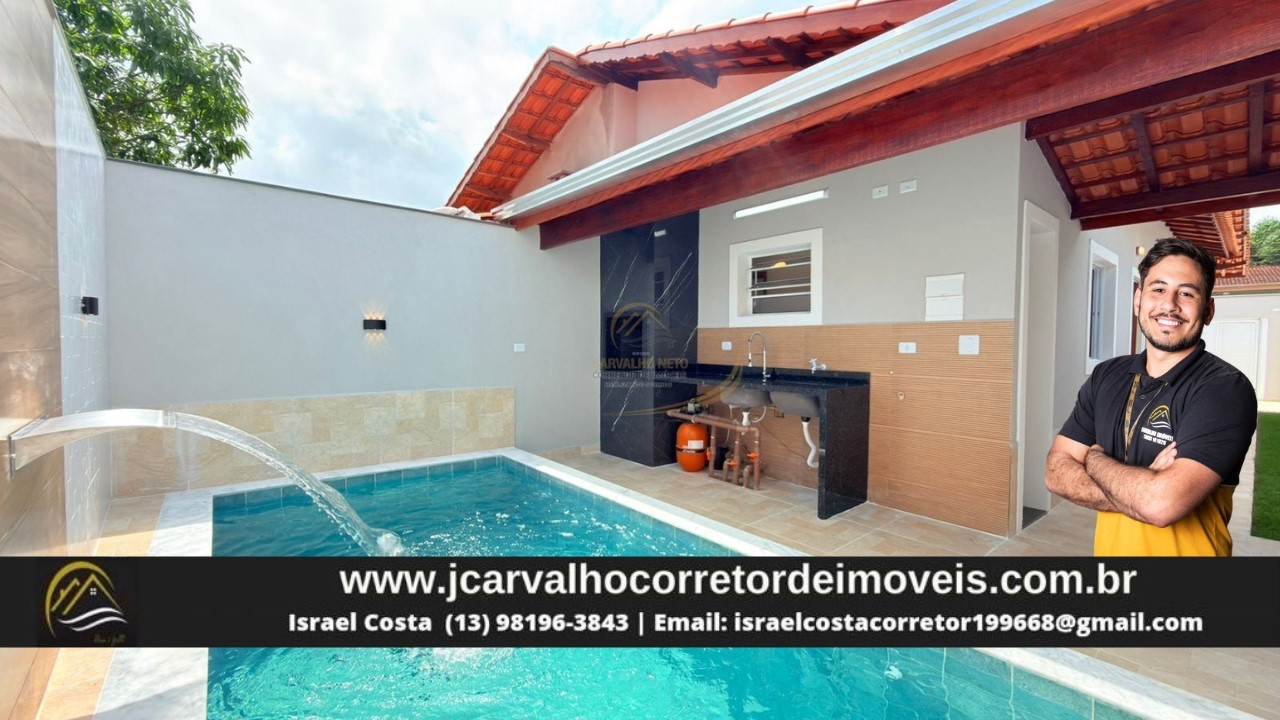 *R$389MIL* CASA LADO PISTA 500 METROS DO MAR COM PISCINA E CHURRASQUEIRA PARA VENDA EM ITANHAÉM!