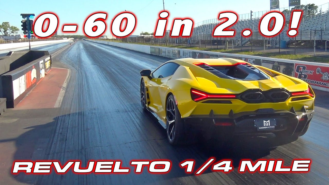 INSANE LAUNCH & RECORD 1/4 Mile * First Lamborghini Revuelto 1/4 Mile Testing vs Turbo S & 296GTB