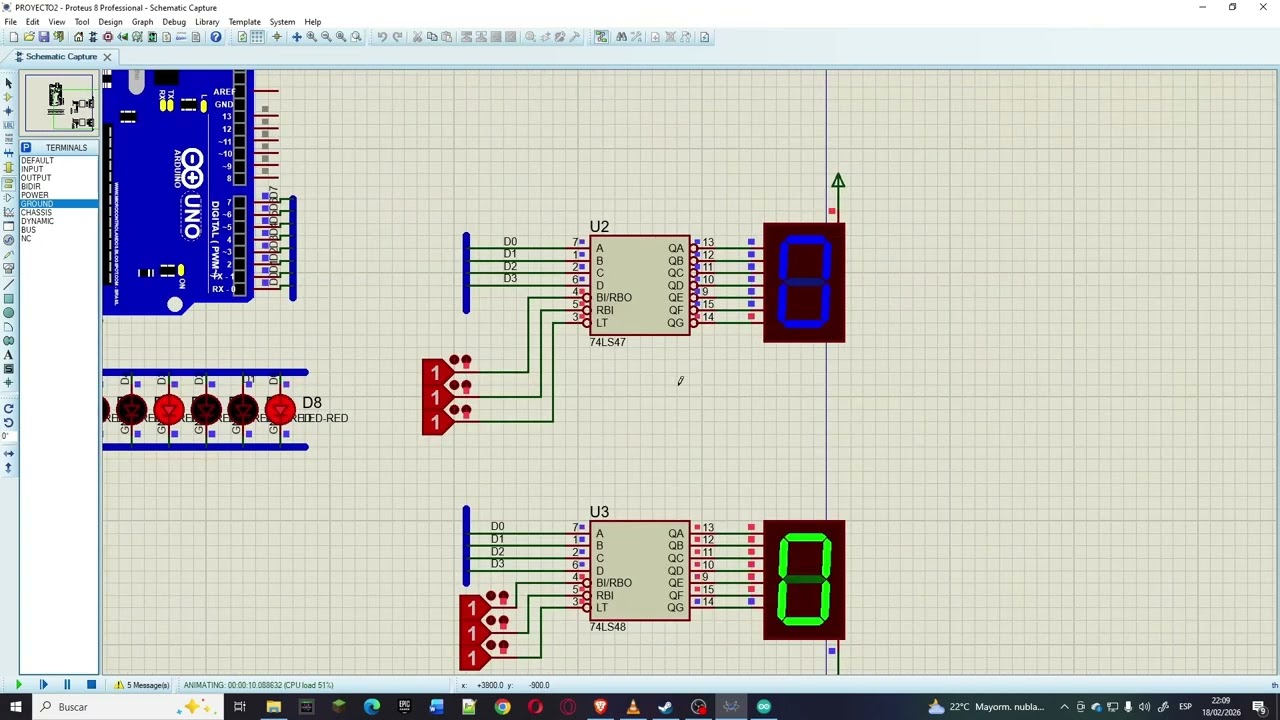 #electronica  CON #ia N°7 - #74ls48 + display de cátodo común