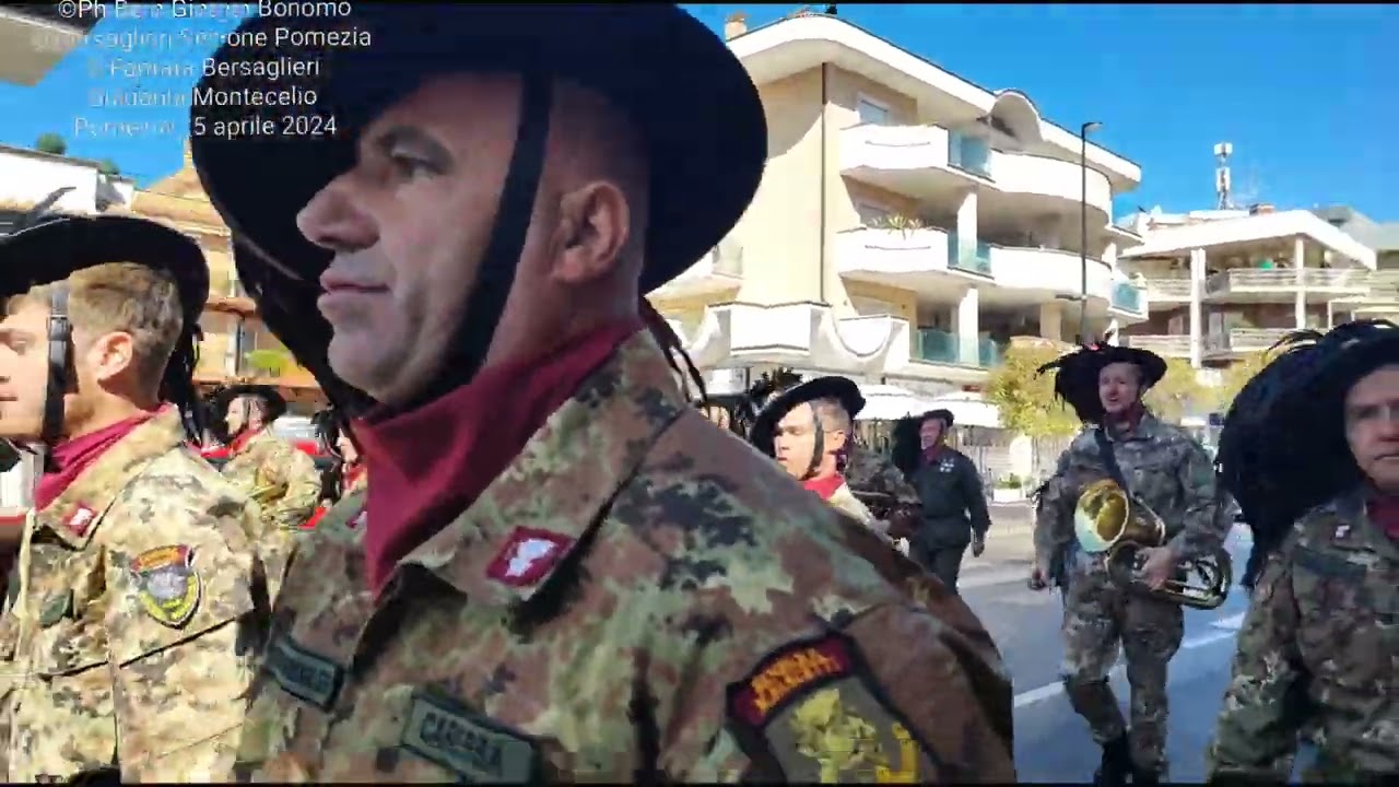 La Fanfara Bersaglieri di Guidonia Montecelio a Pomezia.25 aprile 2024