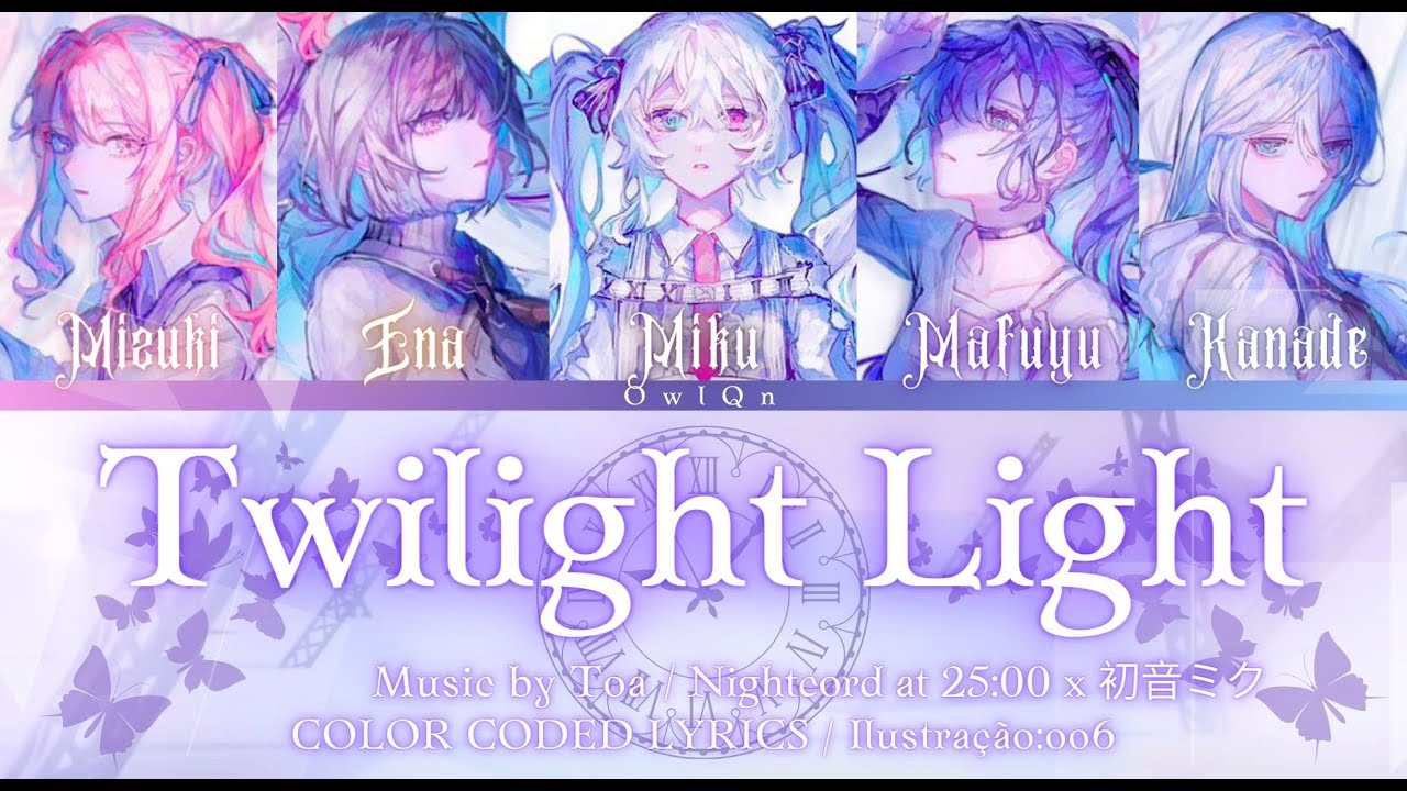 Twilight Light(トワイライトライト) - Nightcord at 25:00 x Hatsune Miku (Color Coded Lyrics ROM/PTBR)
