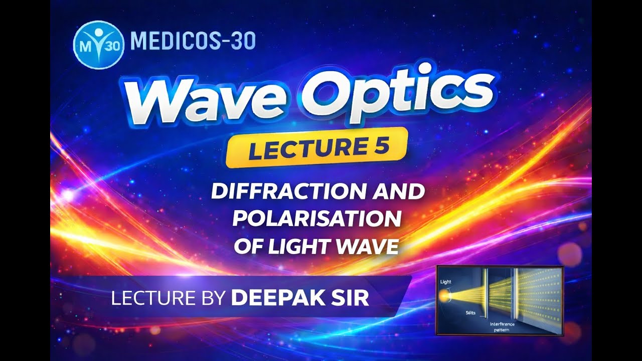 L - 5 | WAVE OPTICS | DIFFRACTION AND POLARISATION OF LIGHT  WAVE| #waveoptics  #physics #neet