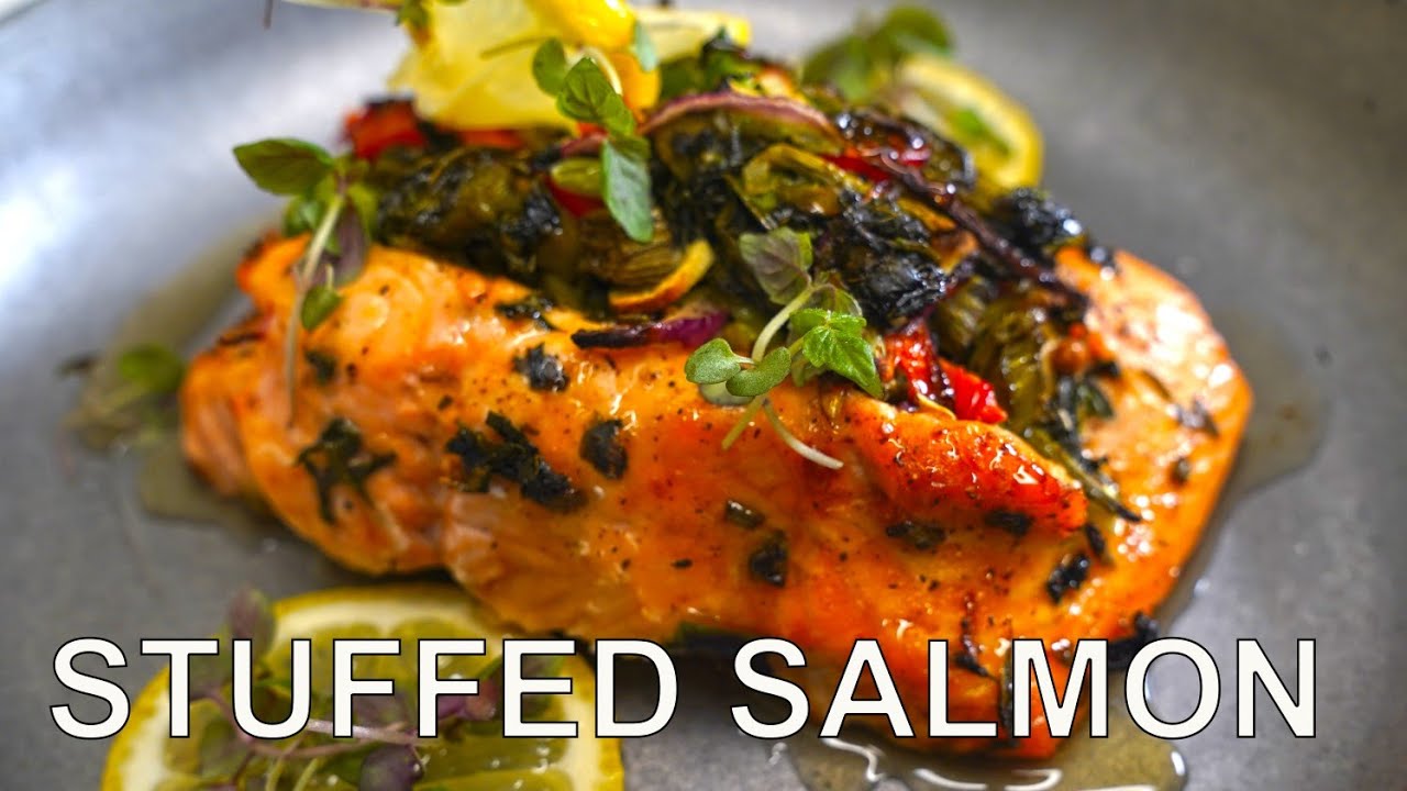 AIR FRYER STUFFED SALMON we have been cooking it wrong all this time #airfryer #howtomake
