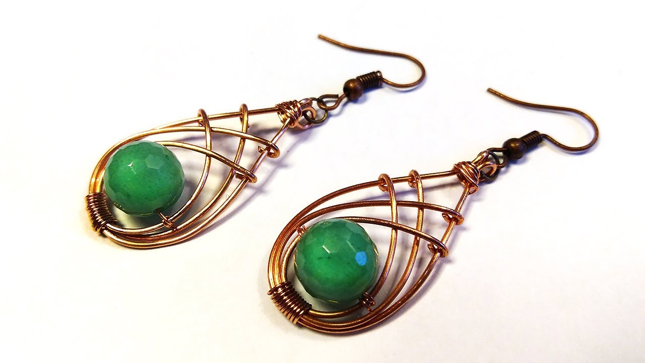 Easy wire wrap earrings tutorial - orecchini facili fai da te