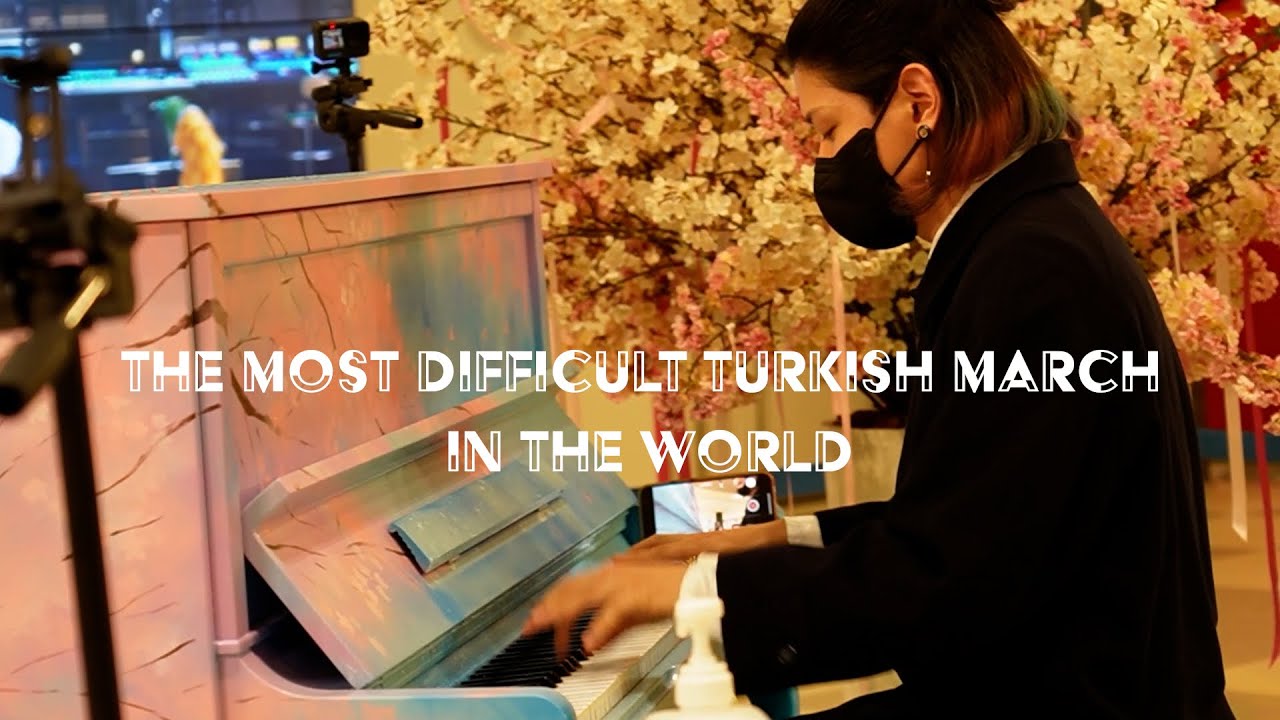 【ストリートピアノ】世界一難しいトルコ行進曲弾いてみた (Mozart/Volodos Turkish march)