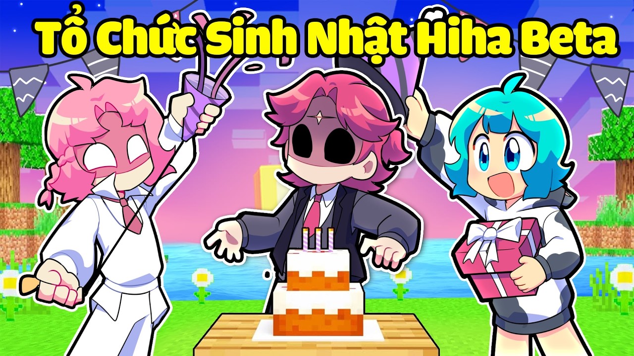 Yummie và Hiha Alpha TỔ CHỨC SINH NHẬT HIHA BETA Trong Minecraft 🤩🤣