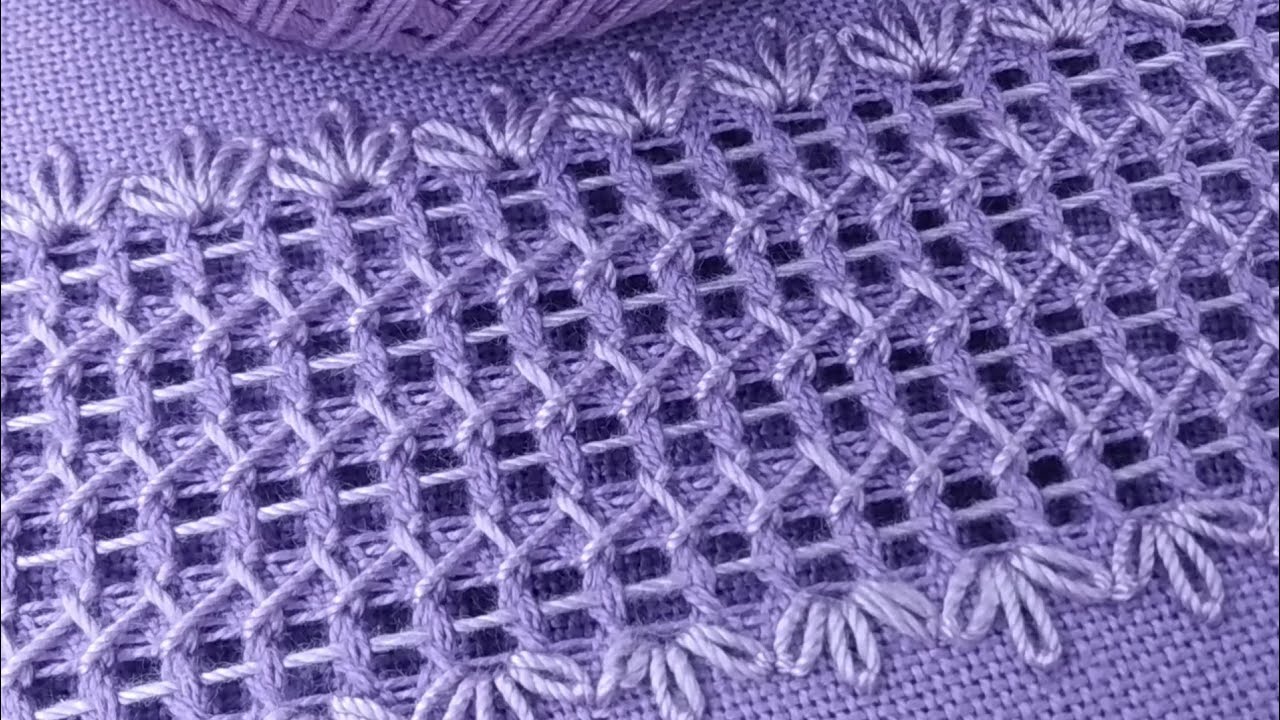 Вишивка простою мережкою| Дизайн для бордюра|Hand embroidery|