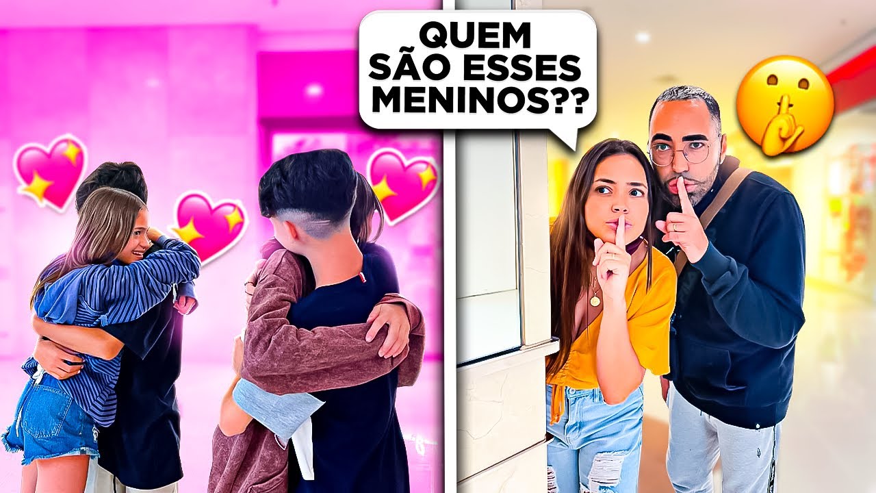 FLAGUEI AS MENINAS NO SHOPING COM DOIS MENINOS - MICHELLE MAIA