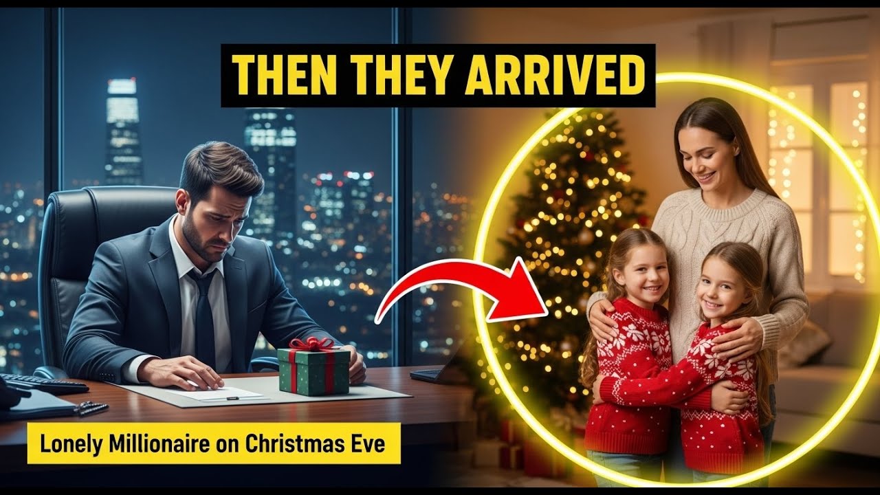Sad Millionaire CEO Sits Alone on Christmas Eve—Then a Single Mother and Her Twin Daughters Arrive