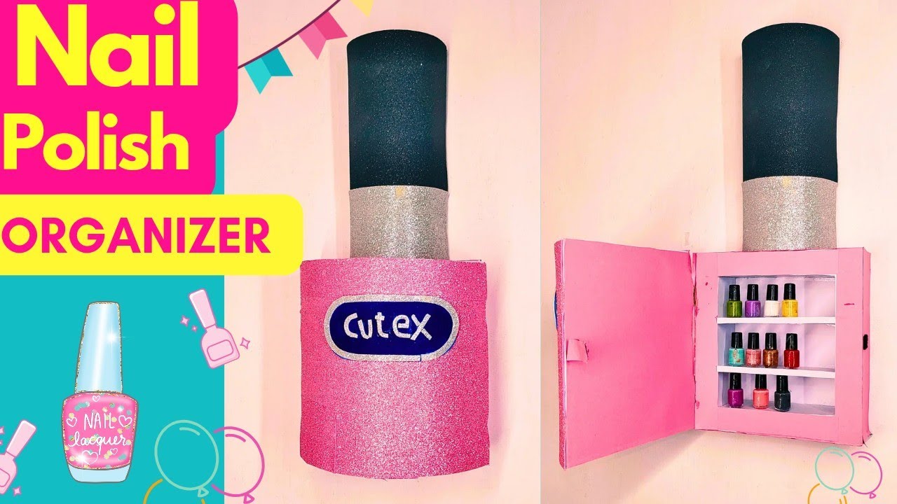 DIY Desk Organizer | Paper Crafts Idea | School Supplies | how to make nail polish organizer 