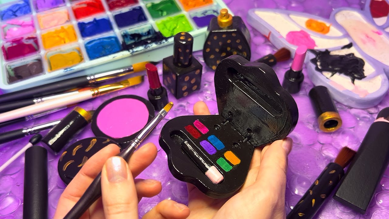 ASMR Making Realistic Wooden Makeup (Whispered, Painting)