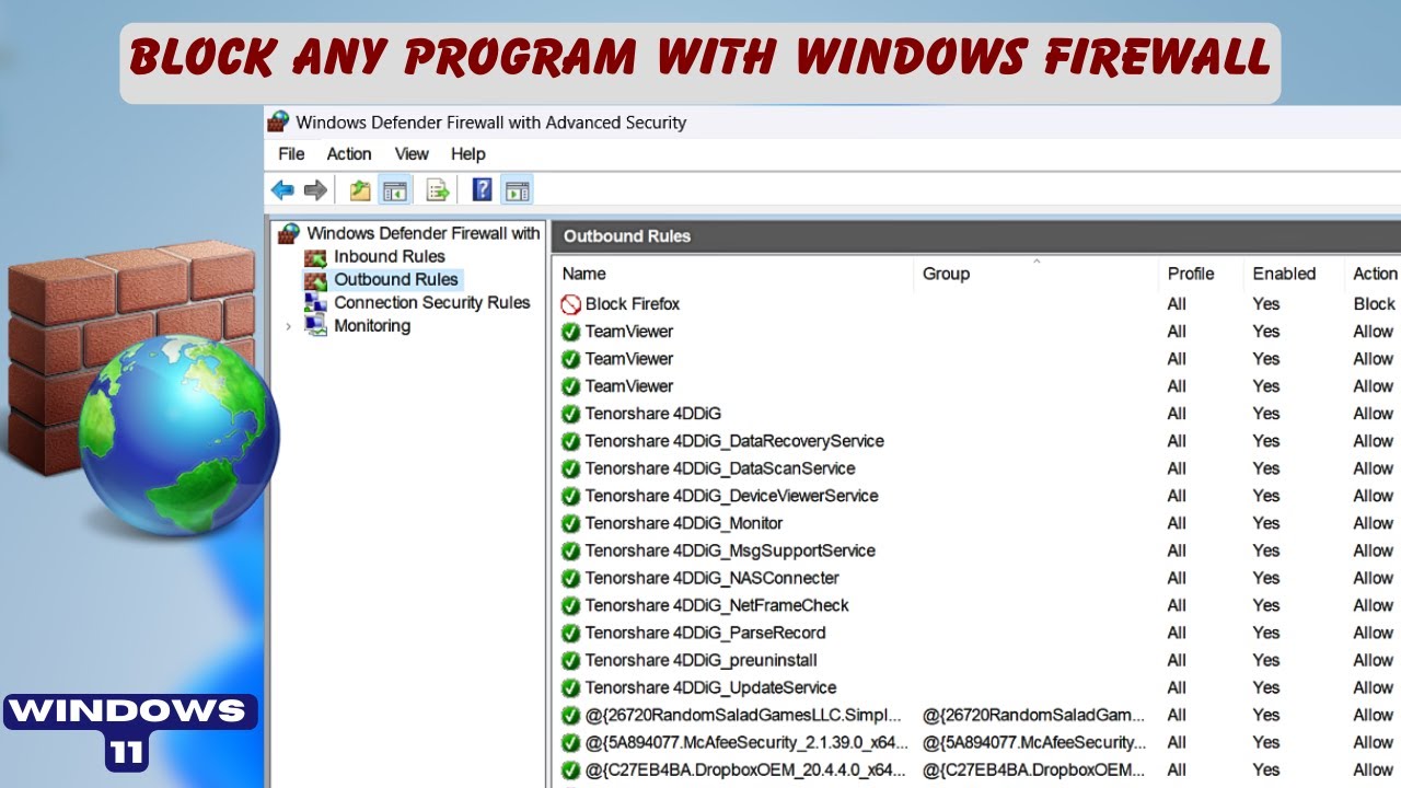 How To Block Any Program With Windows firewall | Windows 11 [ Easy Method ]