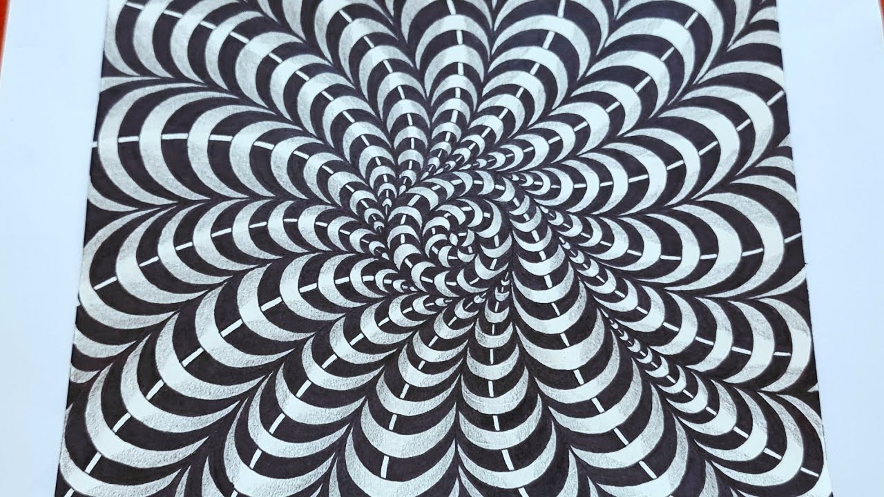 Satisfying illusion art💙| black and white zen doodle|#shorts#opticalillusion #viral|anuec artspace 